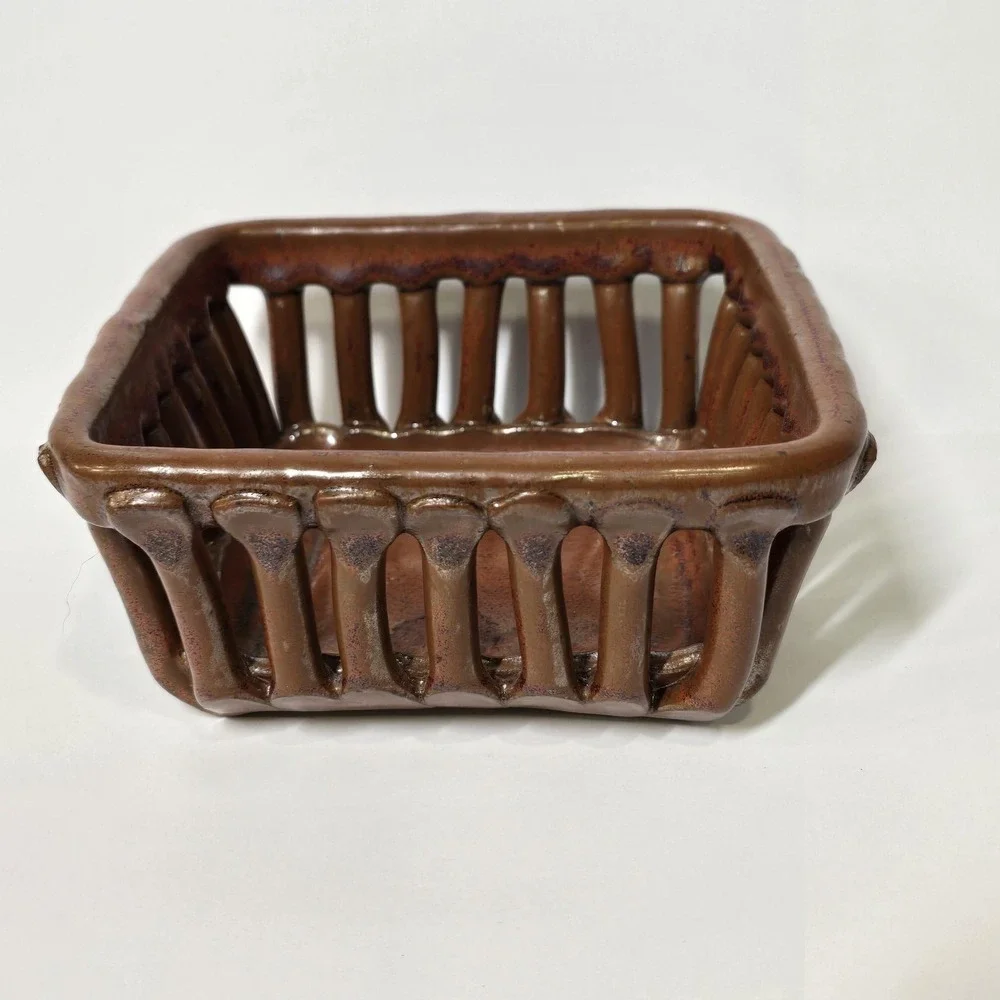 Vintage Michael Cohen Pottery Berry Basket Stoneware Studio Art Pottery